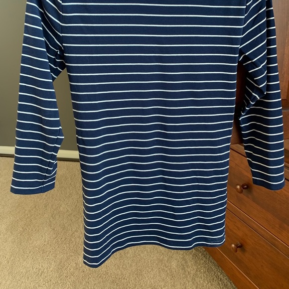 Ann Taylor Striped Boatneck Top in Night Sky - Picture 6 of 9
